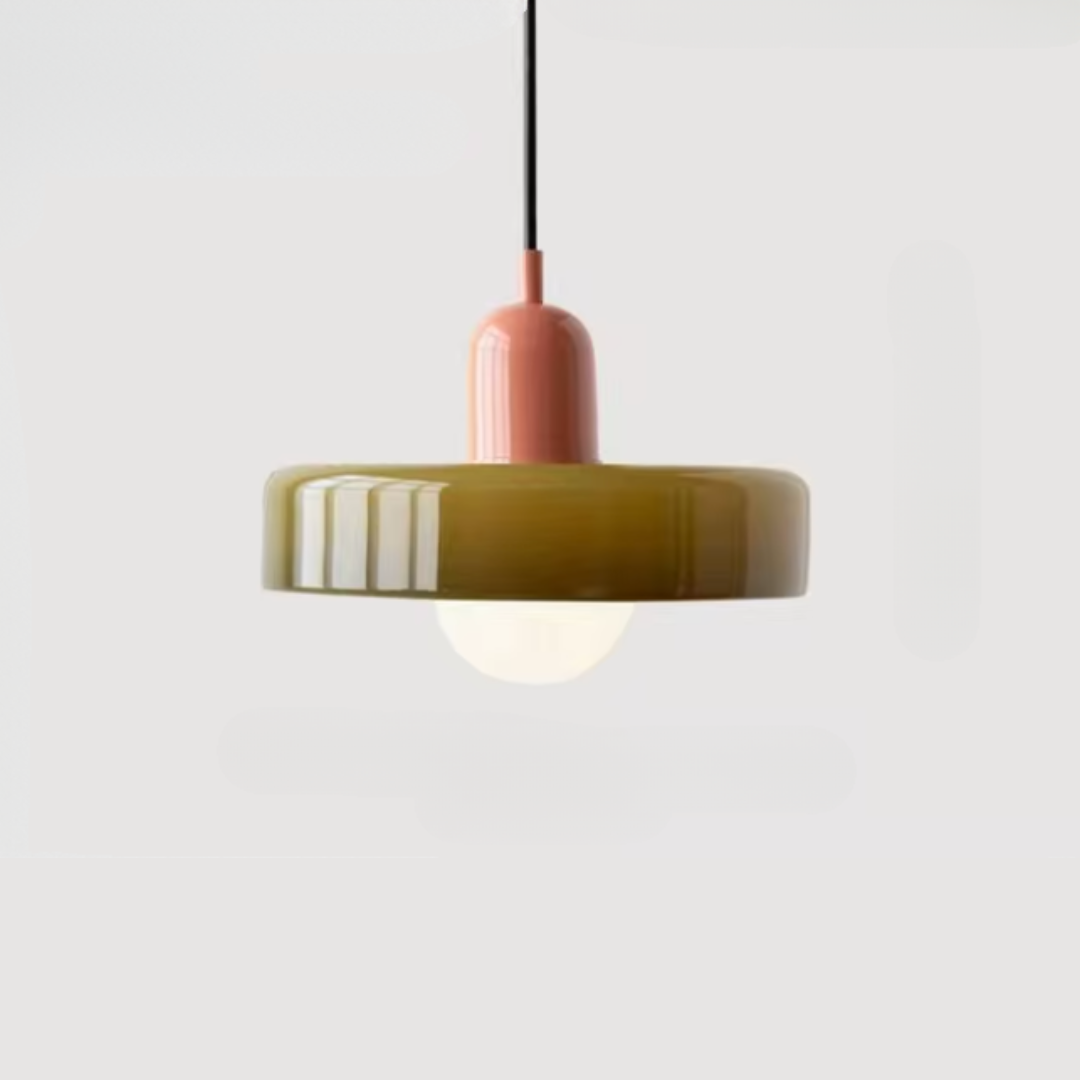 Kalle - Glass Pendant Light Bauhaus Furniture  BO-HA Pink & Green