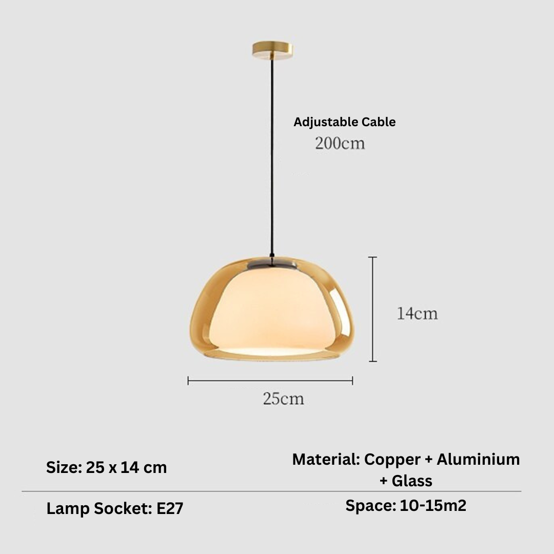 Amba - Jelly Globe Pendant Light Modern Pendant Light Dome Pendant Light  BO-HA Amber 25 cm