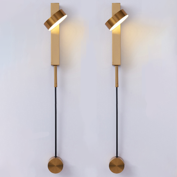 Emelie - Gold Wall Lamp with Dimmer Switch  BO-HA Gold Two Sconces