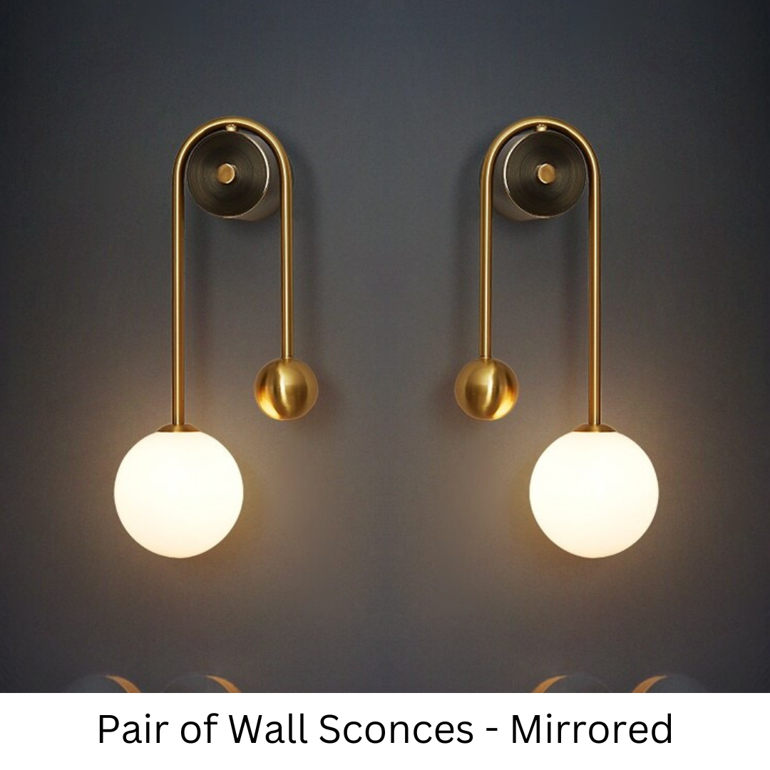 Amalia - Modern Nordic Gold Wall Sconces  BO-HA Pair of Wall Sconces 1 Glass Shade