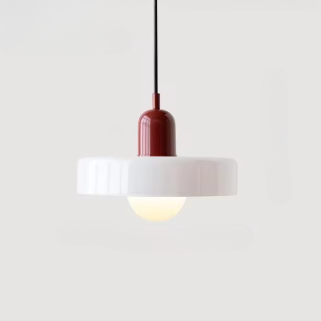 Kalle - Glass Pendant Light Bauhaus Furniture  BO-HA Red & White