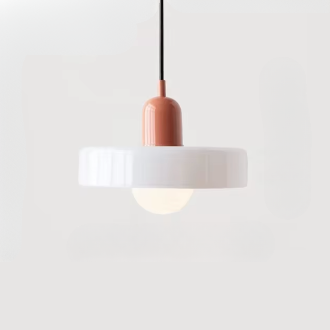 Kalle - Glass Pendant Light Bauhaus Furniture  BO-HA Pink & White