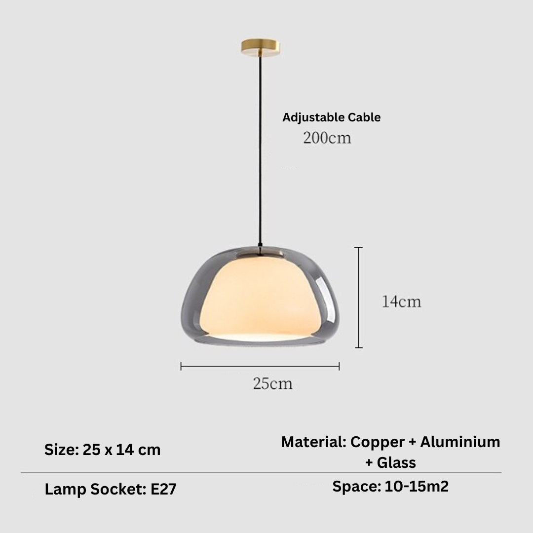 Amba - Jelly Globe Pendant Light Modern Pendant Light Dome Pendant Light  BO-HA Smokey 25 cm