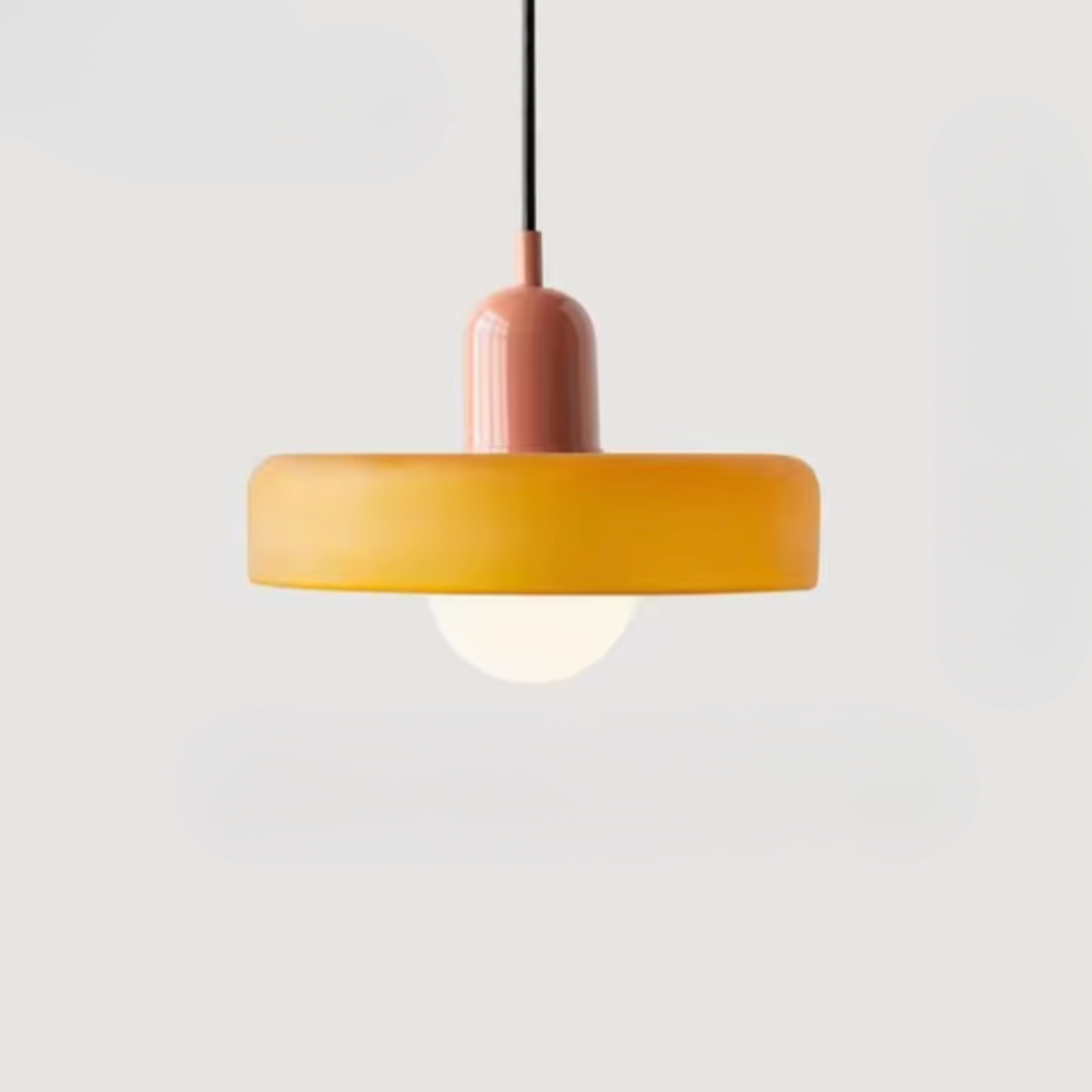 Kalle - Glass Pendant Light Bauhaus Furniture  BO-HA Pink & Orange