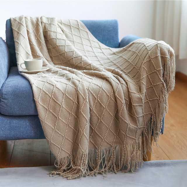 Baril - Monarch Knit Blanket  BO-HA Khaki