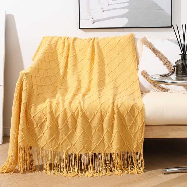 Baril - Monarch Knit Blanket  BO-HA Yellow