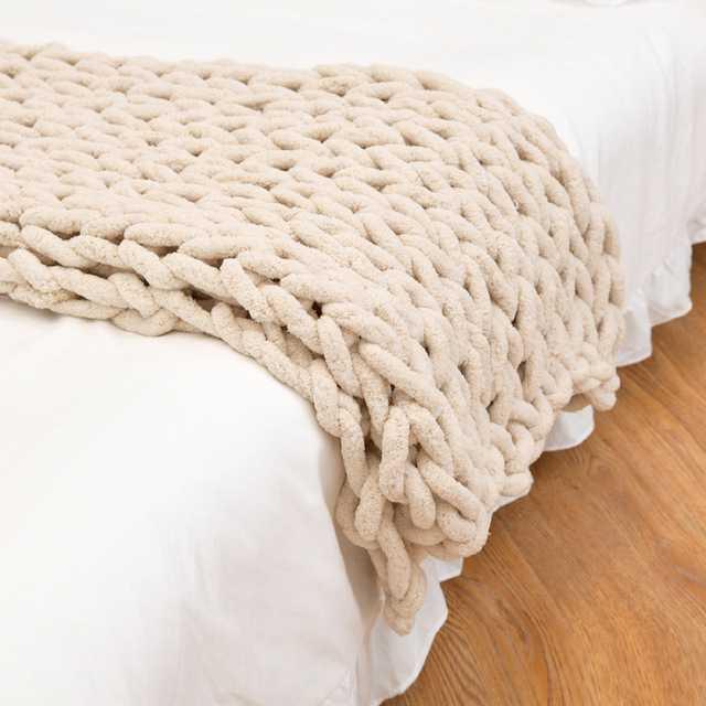 Benedikte - Chunky Knit Weighted Blanket  BO-HA Beige Small