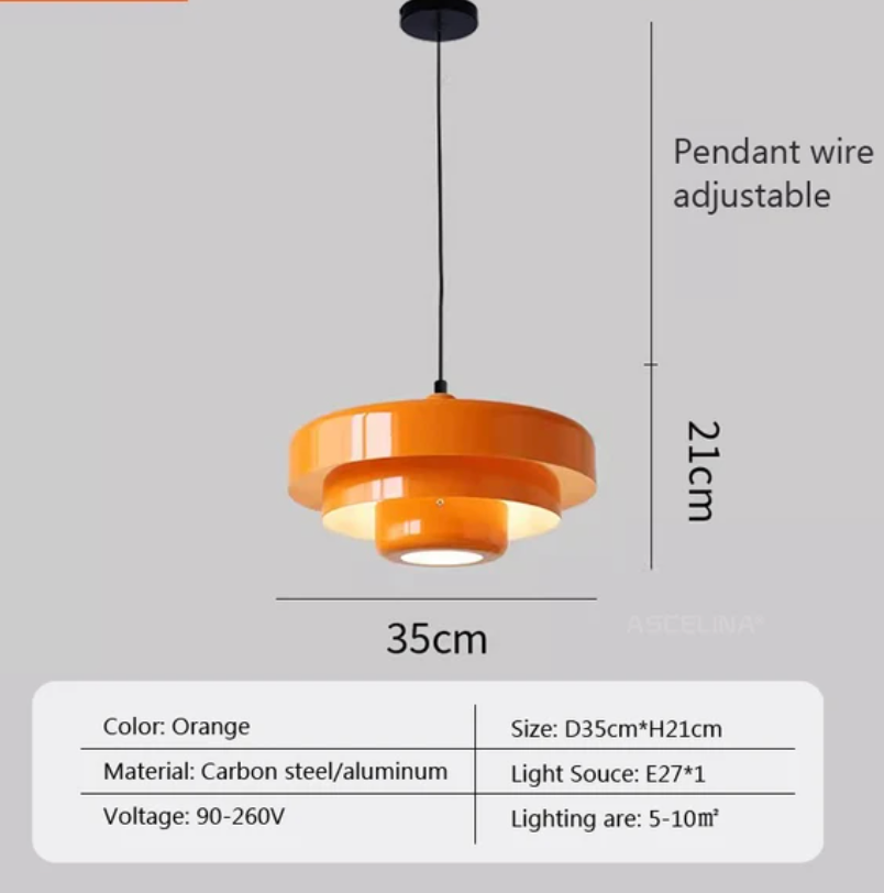 Aksel - Retro Orange Pendant Lamp Bauhaus Furniture