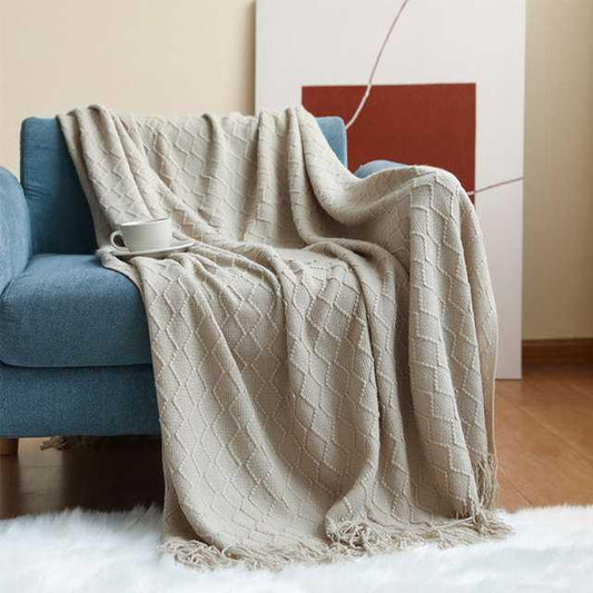 Bríet - Nordic Knit Blanket  BO-HA Khaki Small