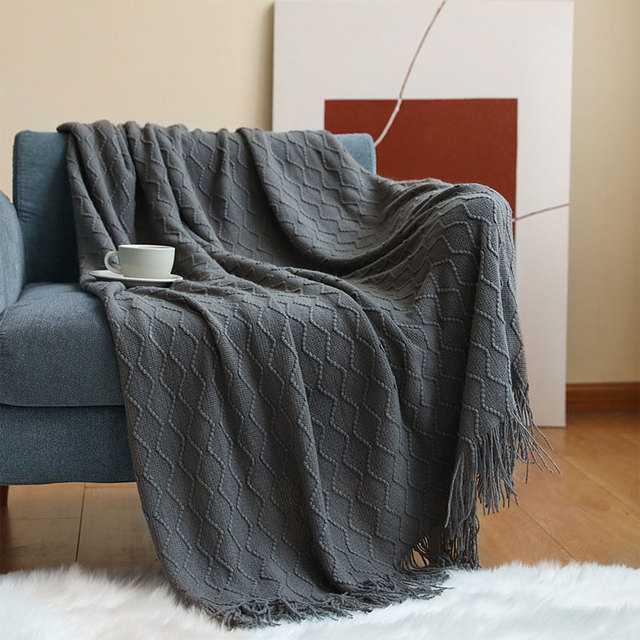 Bríet - Nordic Knit Blanket  BO-HA Dark Gray Small