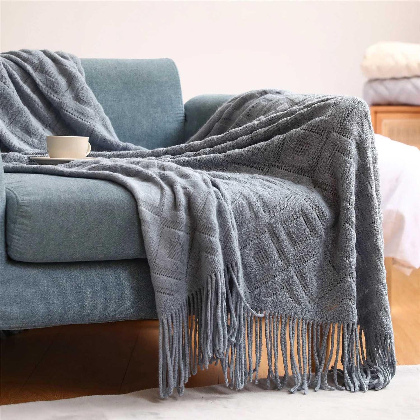 Brynja - Vallon Knit Blanket  BO-HA Dark Gray Small