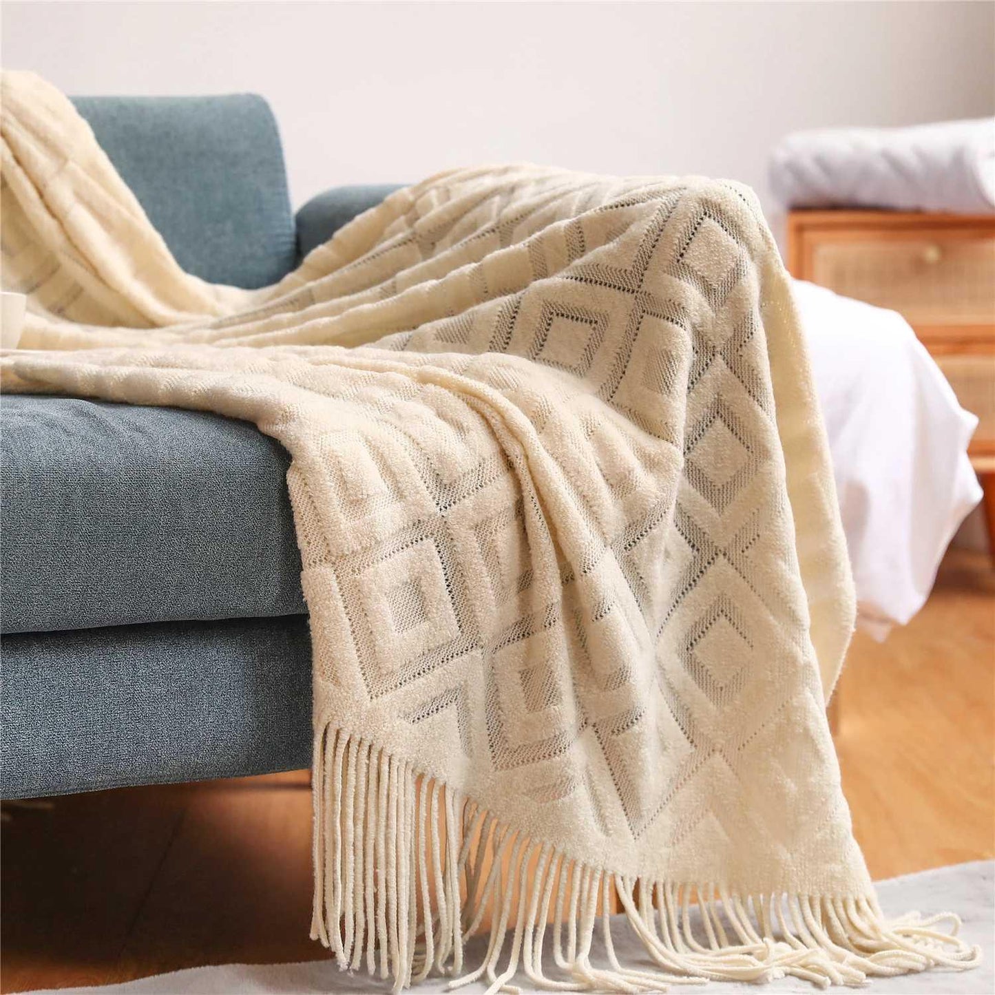 Brynja - Vallon Knit Blanket  BO-HA Beige Small