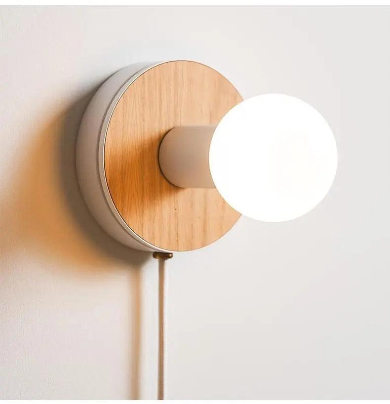 Ella - Wood Plug in Wall Sconce