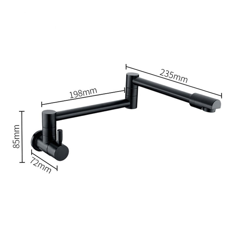 Saima - Modern Pot Filler Faucet Tap Wall Mounted Faucet  BO-HA Matte Black Front