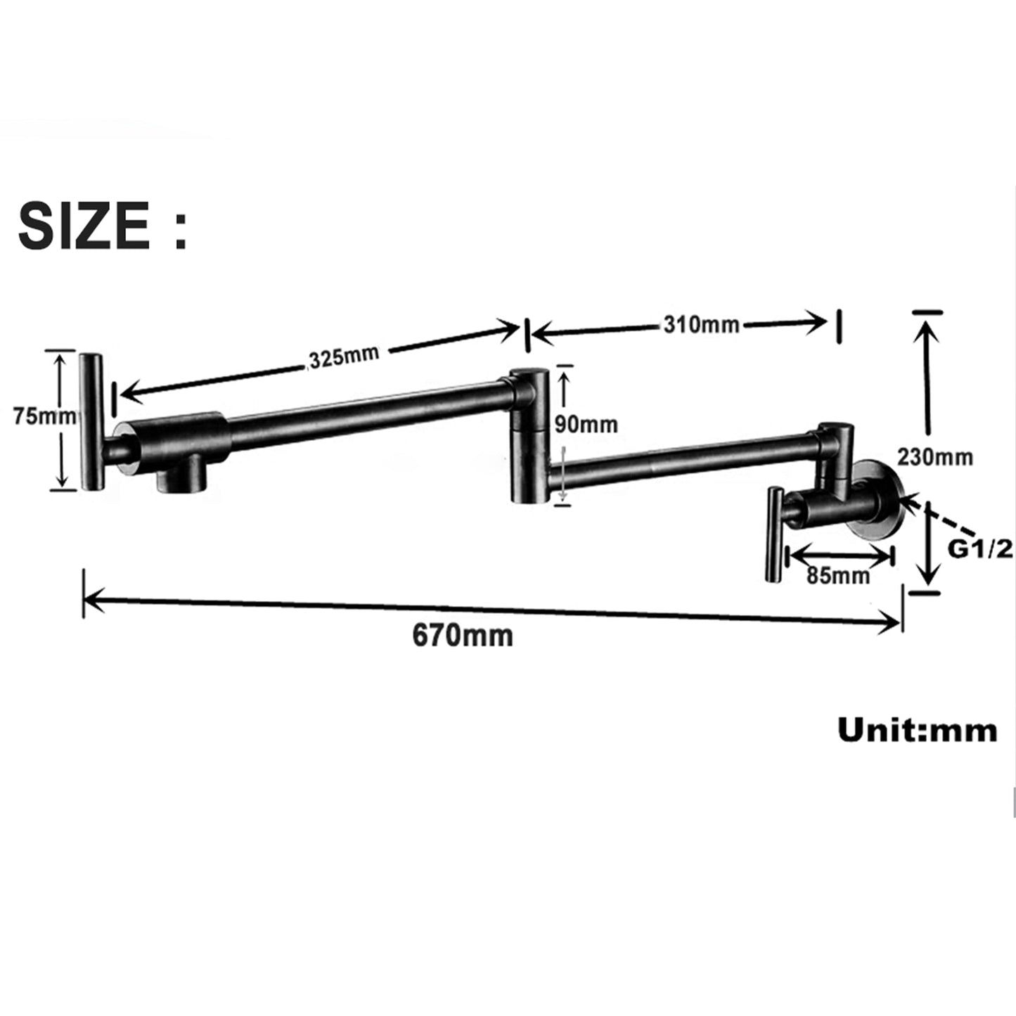 Samira - Modern Pot Filler Faucet Pot Filler Over Stove