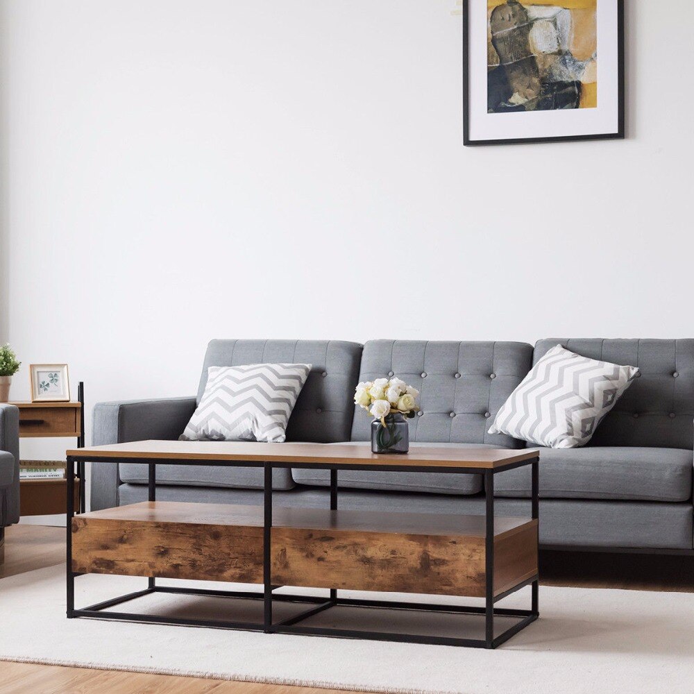 Helmi - Wood Coffee Table with Storage