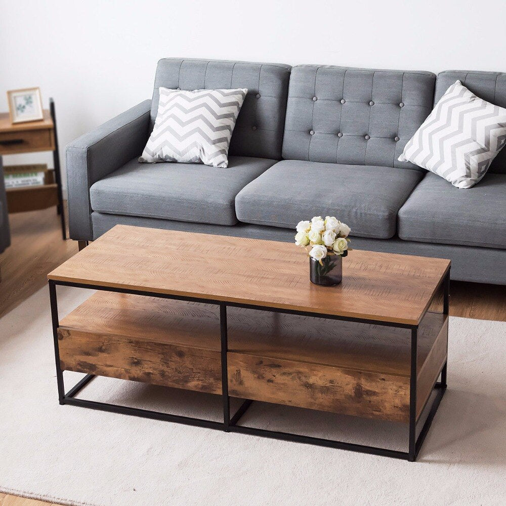 Helmi - Wood Coffee Table with Storage