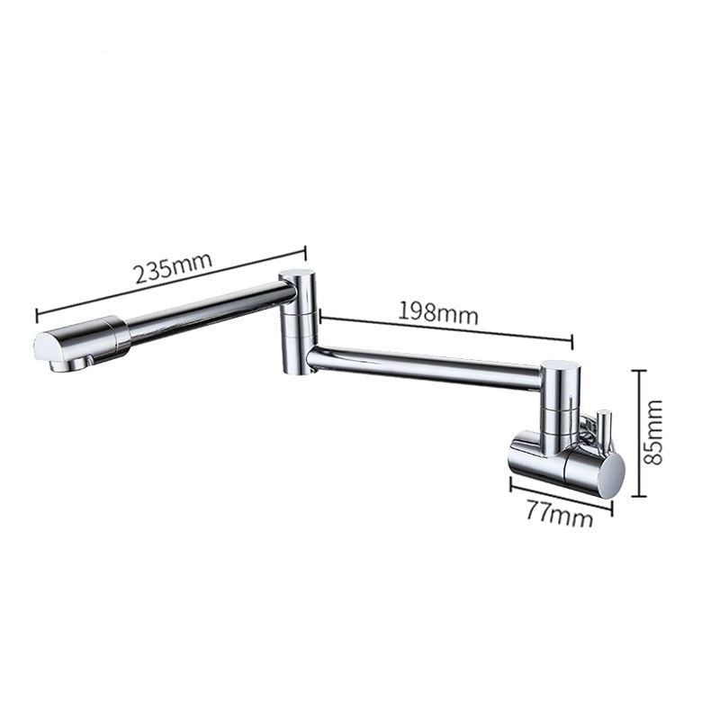 Saima - Modern Pot Filler Faucet Tap Wall Mounted Faucet  BO-HA Chrome Side