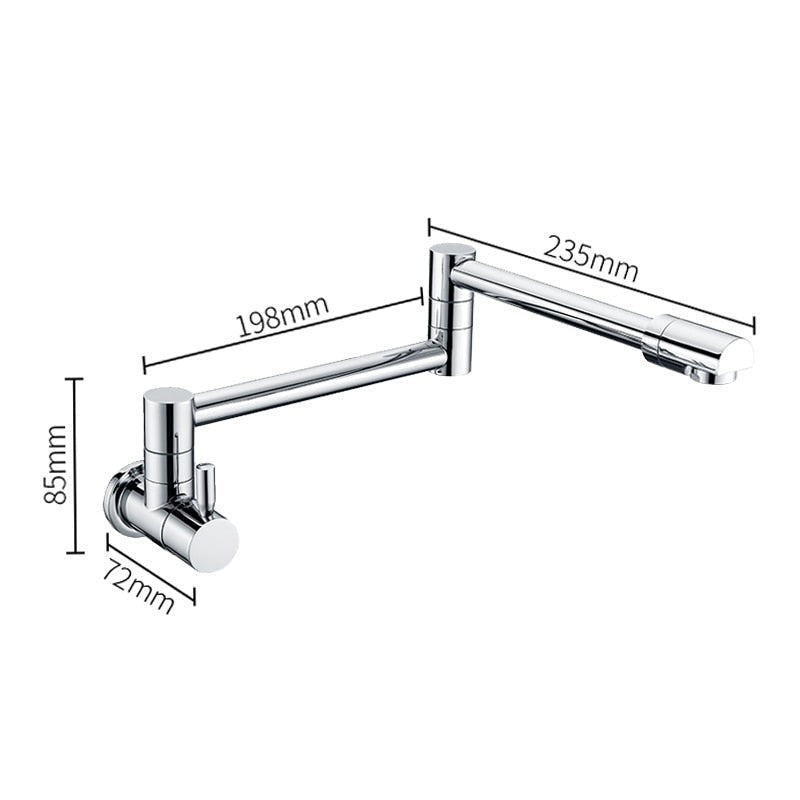 Saima - Modern Pot Filler Faucet Tap Wall Mounted Faucet  BO-HA Chrome Front