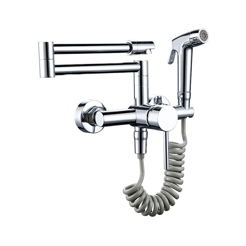 Savena - Modern Kitchen Pot Filler Faucet Kitchen Faucet with Sprayer  BO-HA Polished Chrome