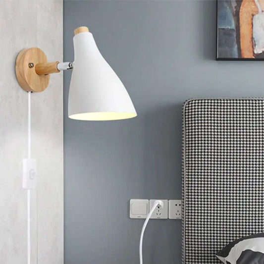 Majlene - Nordic Plug in Wood Wall Sconce