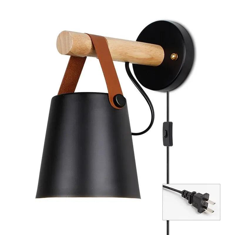 Marit - Nordic Wooden Wall Lights for Bedroom  BO-HA Black US Plug-In