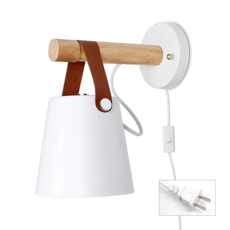 Marit - Nordic Wooden Wall Lights for Bedroom  BO-HA White US Plug-In