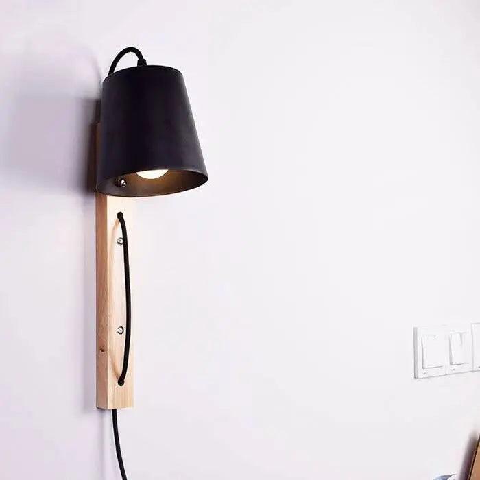 Mida - Nordic Wood Plug in Wall Sconce