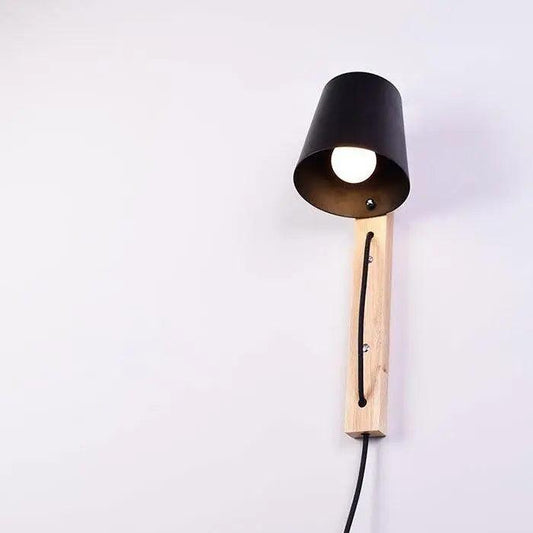 Mida - Nordic Wood Plug in Wall Sconce