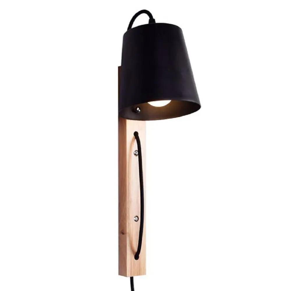 Mida - Nordic Wood Plug in Wall Sconce