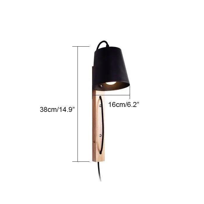 Mida - Nordic Wood Plug in Wall Sconce