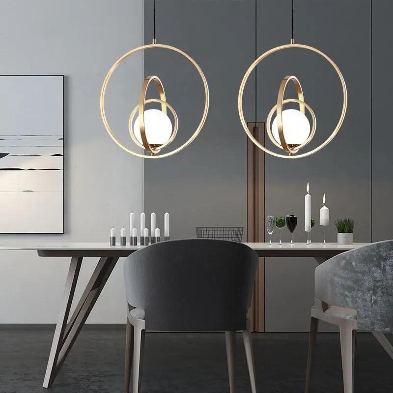 Rota - Rotating Gold Pendant Light  BO-HA 2 Three Rings