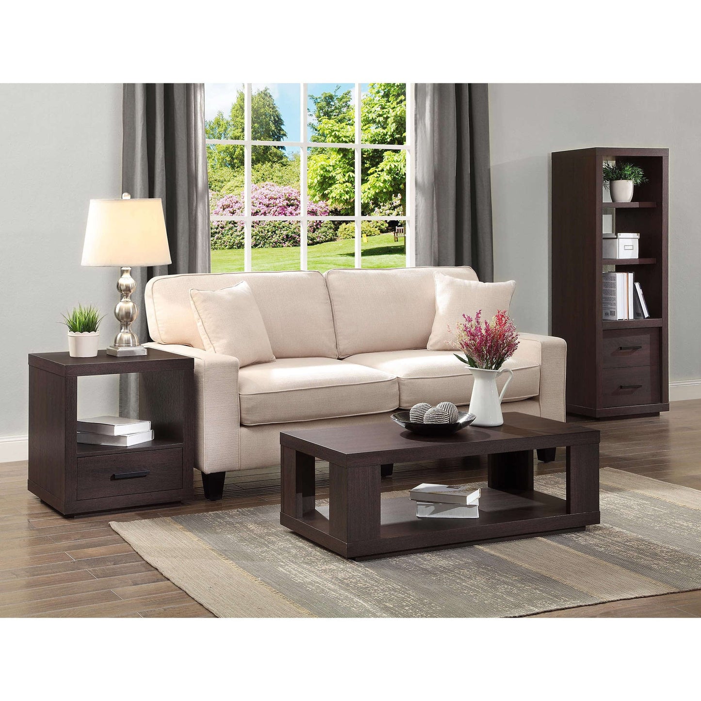 Frode - Wood Coffee Table with Storage Square Coffee Table with Storage