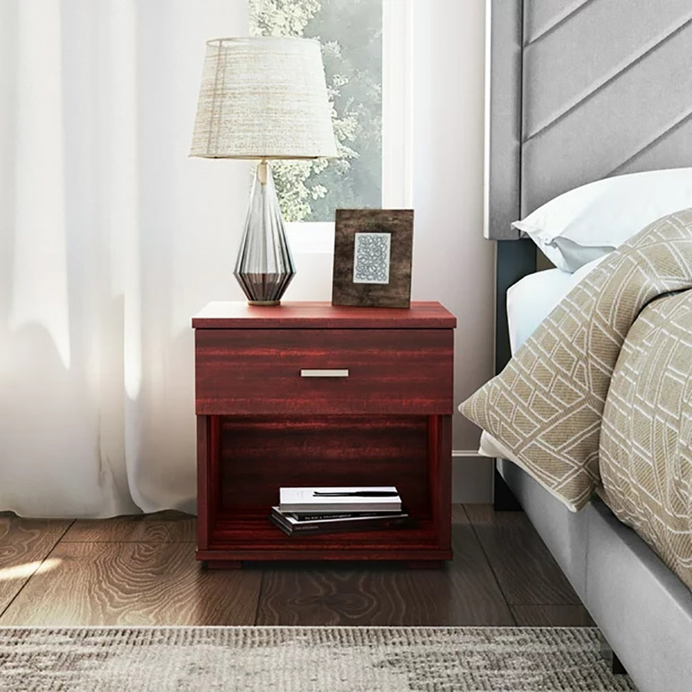 Ulf - Modern Black Nightstand Small Bedside Table  BO-HA Cherry