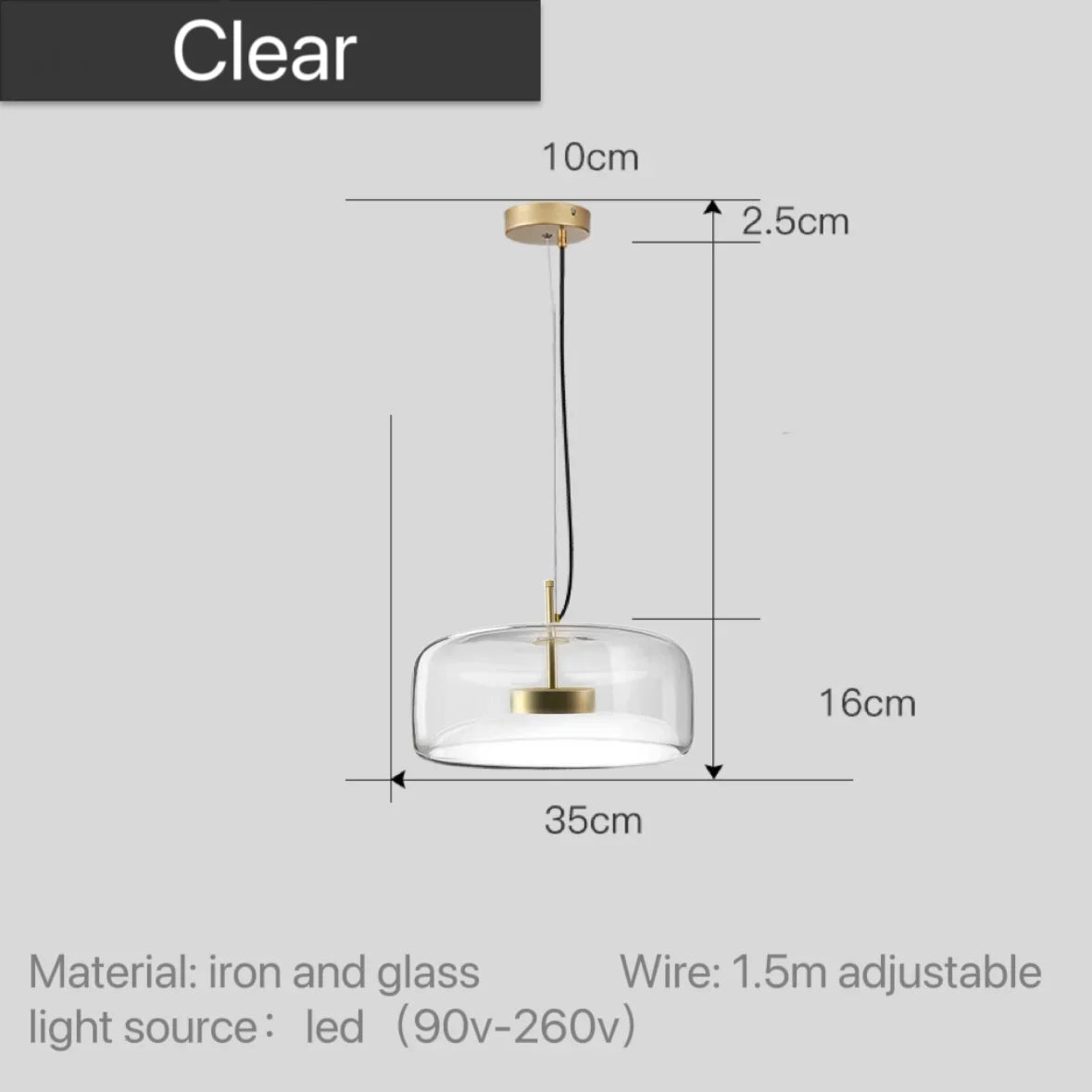 Astrid - Modern Nordic Glass Pendant Light  BO-HA Clear 35 cm (13.8" inches) 