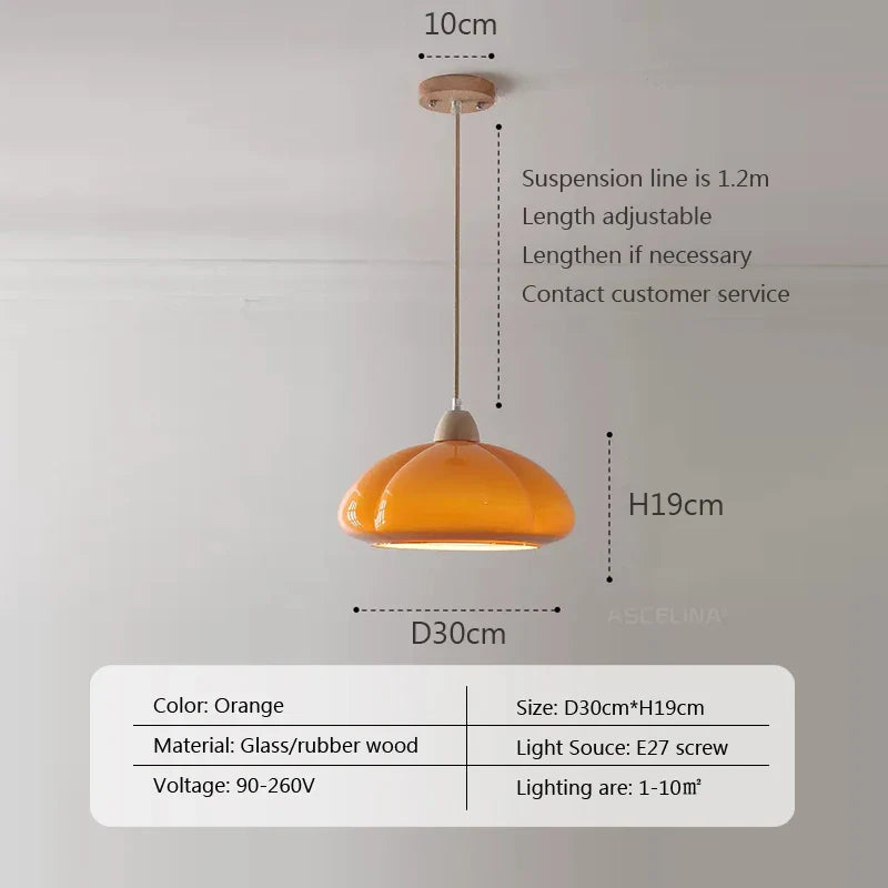 Mie - Glass Pendant Lamps Bauhaus Furniture  BO-HA Orange