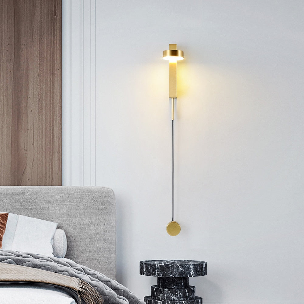 Emelie - Gold Wall Lamp with Dimmer Switch