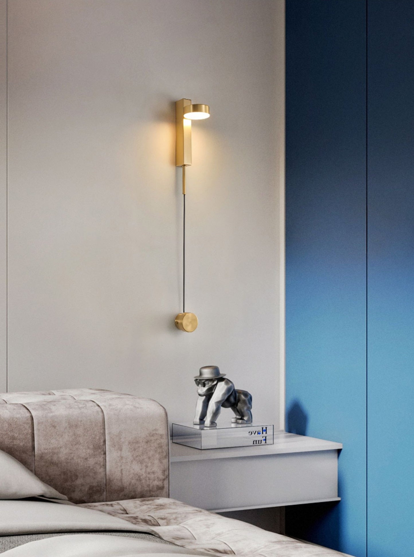 Emelie - Gold Wall Lamp with Dimmer Switch