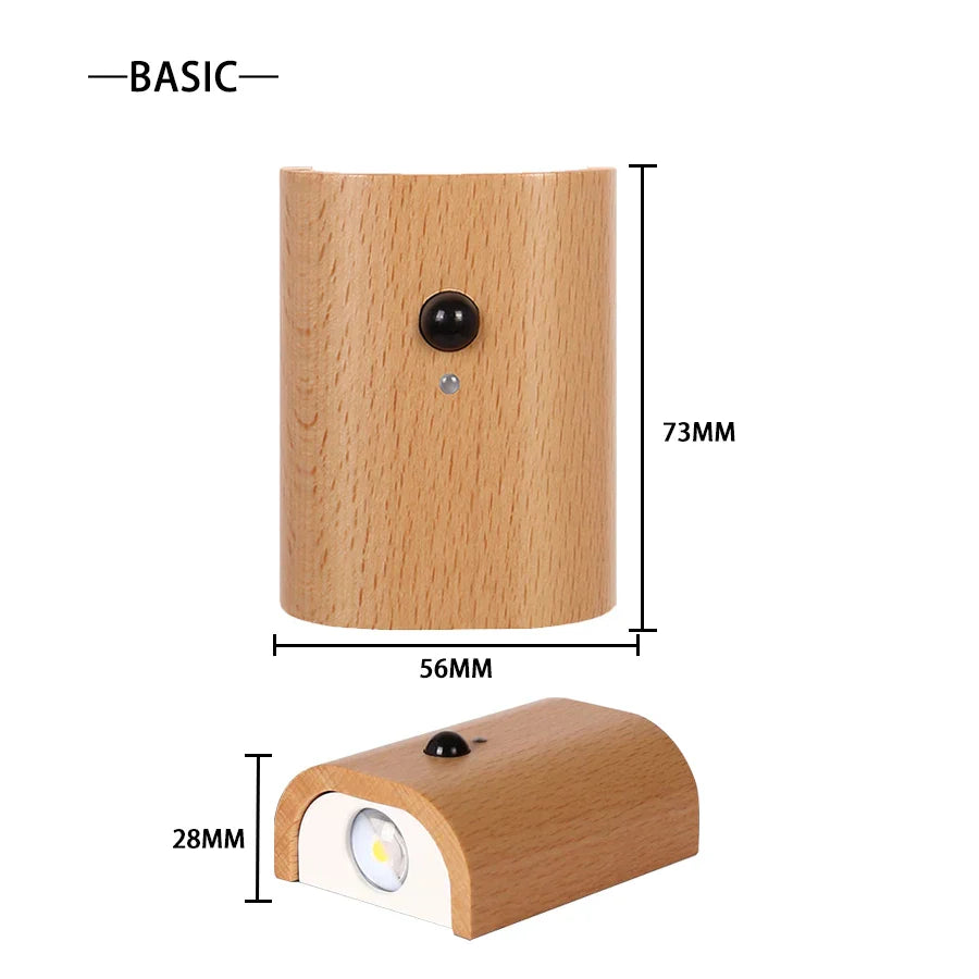 Odin - Motion Sensor Battery Operated Wall Sconces  BO-HA Light Wood