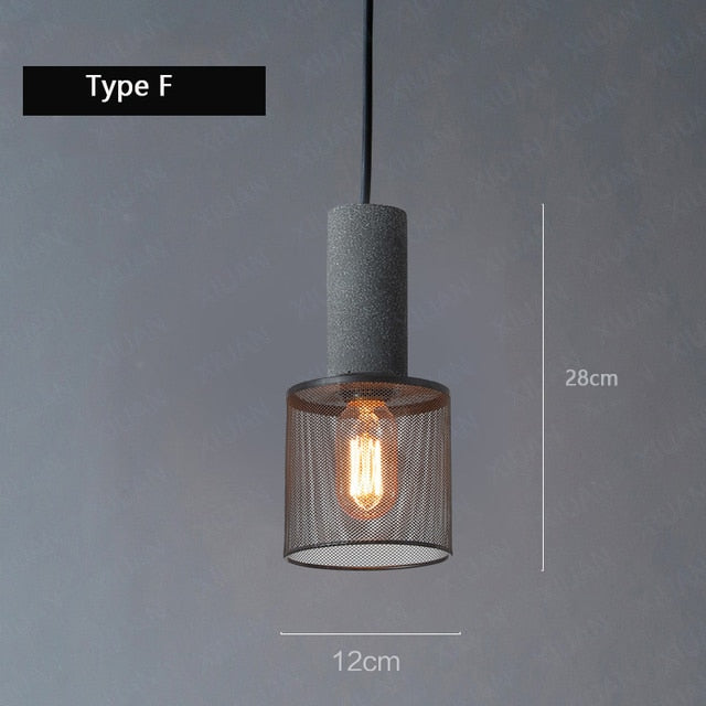 Aslak Loft Cement Pendant Lamp  BO-HA F No Bulb