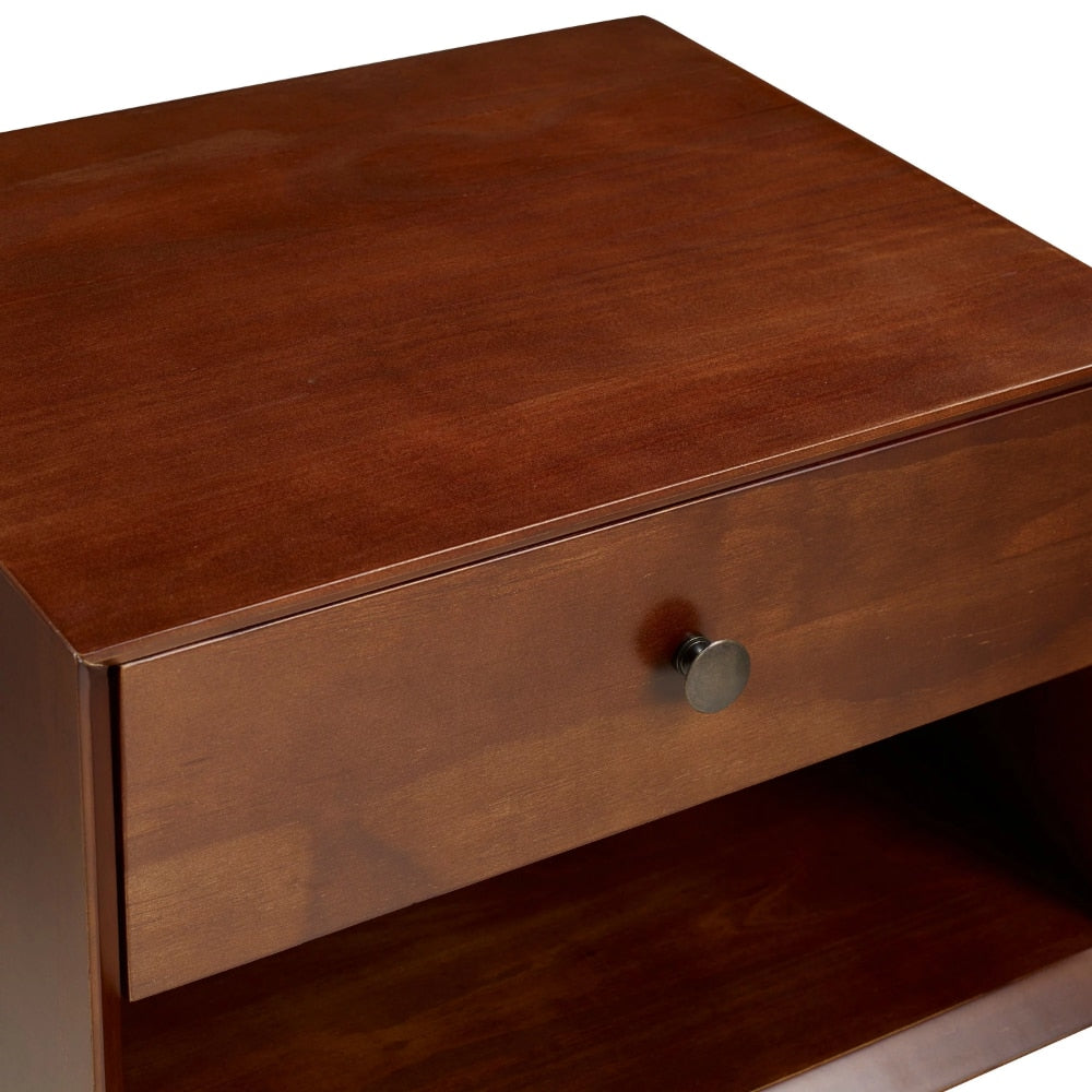 Hallvard - Mid Century Modern Nightstand Walnut Solid Wood Nightstand Small Bedside Table