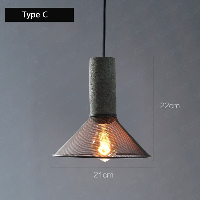 Aslak Loft Cement Pendant Lamp  BO-HA C No Bulb