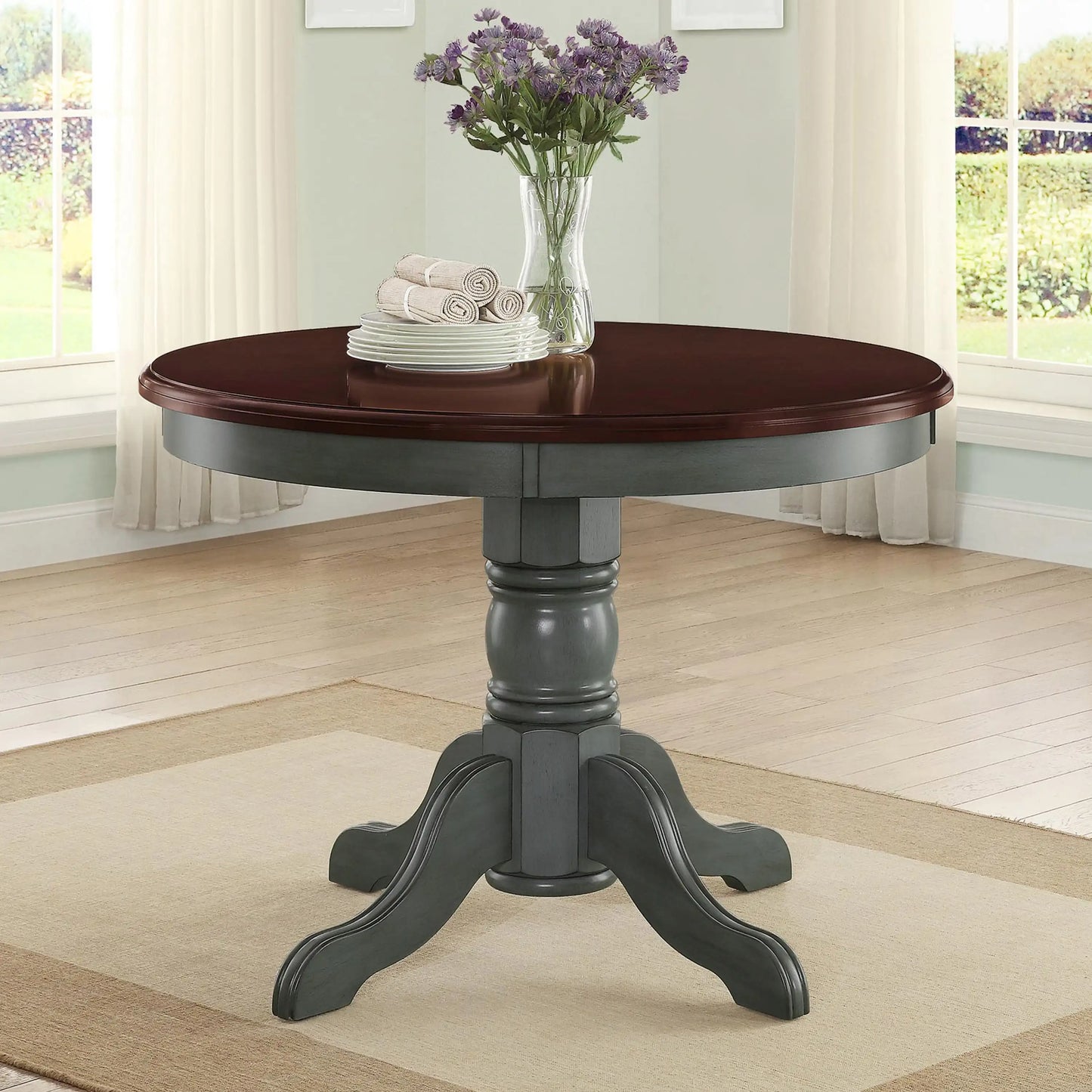 Tuva - Contemporary Mocha Finish Table  BO-HA Blue mocha