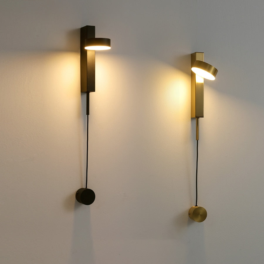 Emelie - Gold Wall Lamp with Dimmer Switch