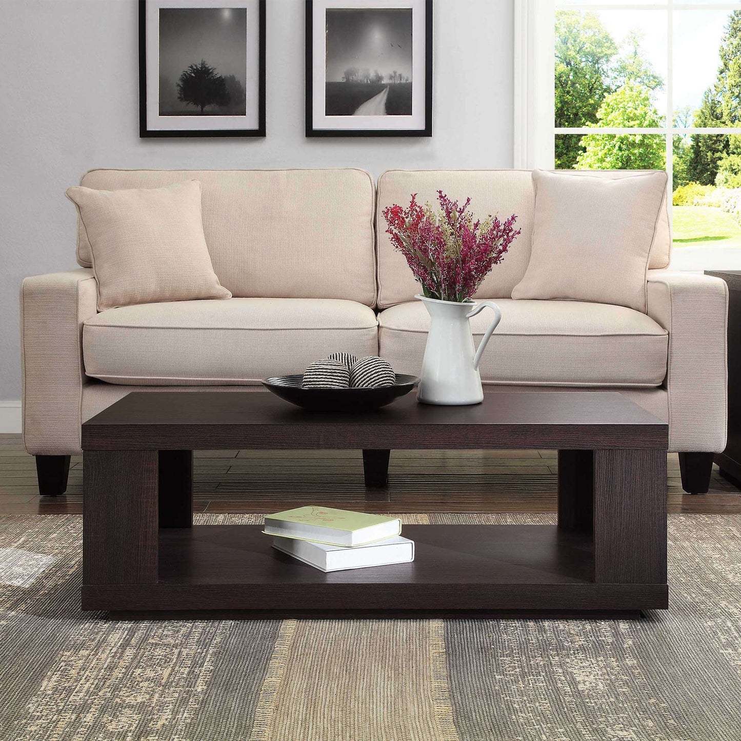 Frode - Wood Coffee Table with Storage Square Coffee Table with Storage