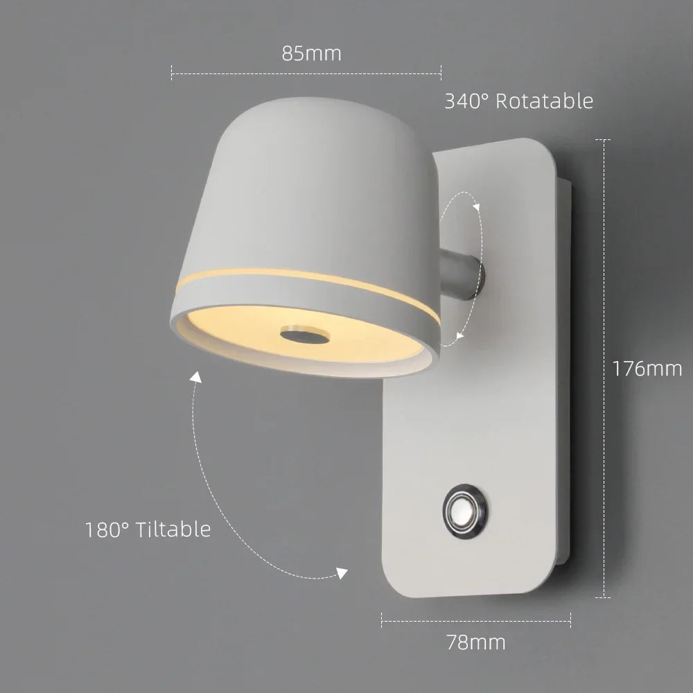 Runar -  LED Dimmable Wall Lamp with Switch