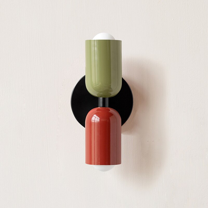 Afli - Colorful Modern Wall Sconce BO-HA Black Green + Red Hardwired