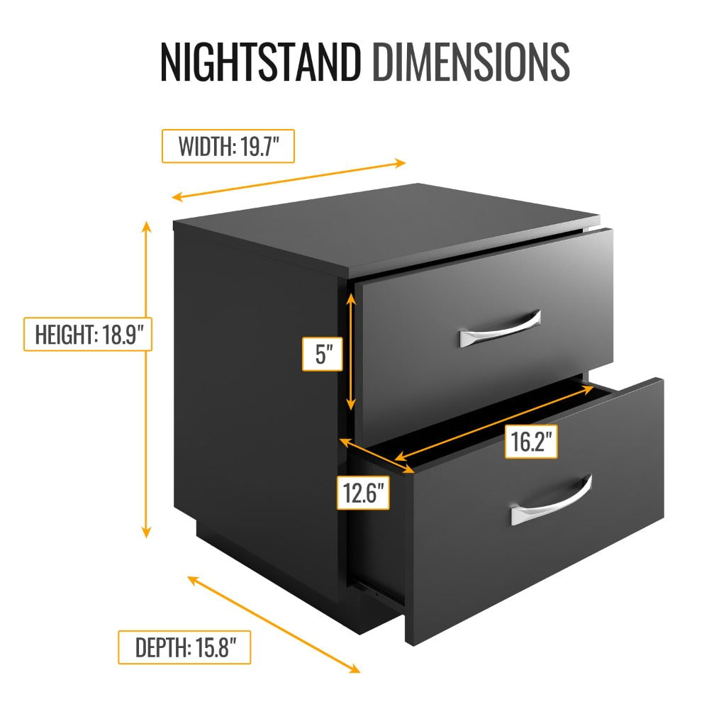 Niklas - Black Nightstand Black Furniture Nightstand Small Bedside Table