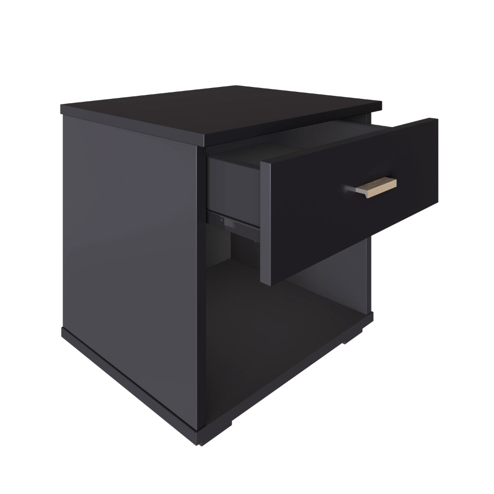 Ulf - Modern Black Nightstand Small Bedside Table