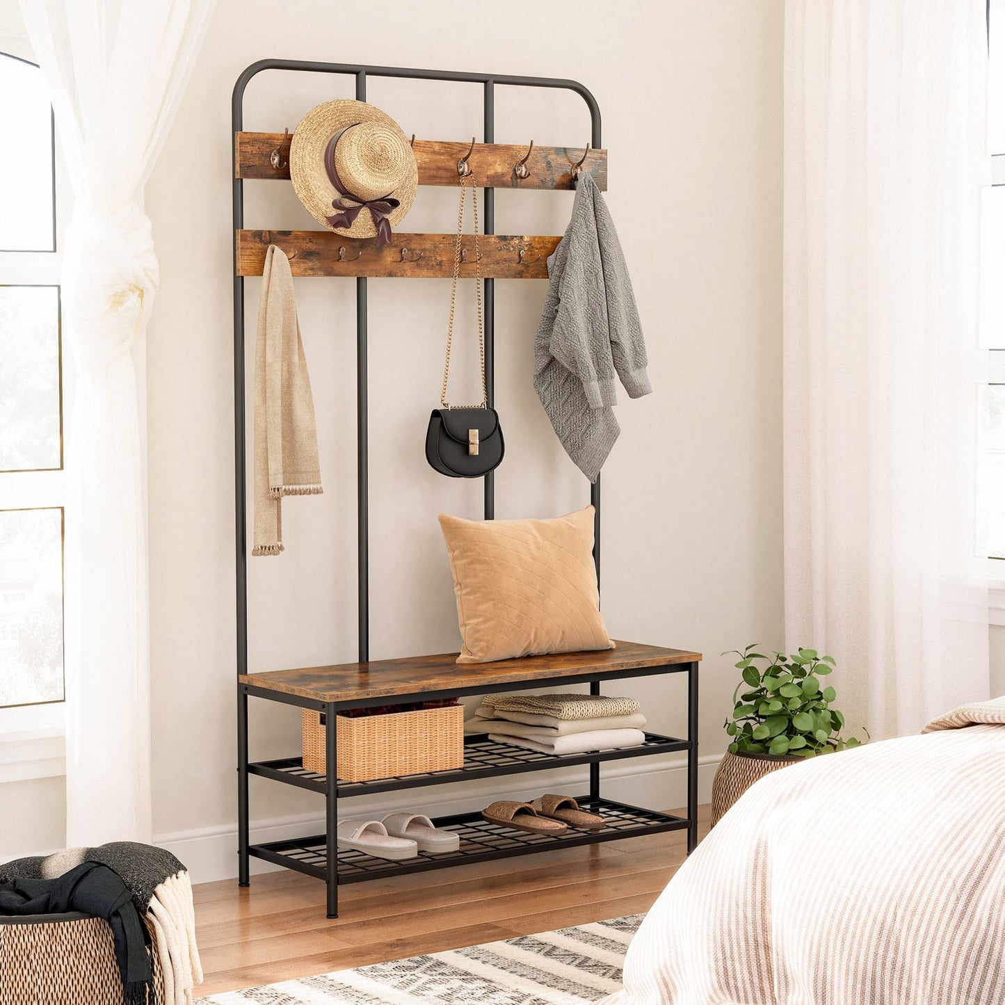 Torgny - Wall Mounted Coat Rack Shoe Rack for Entryway